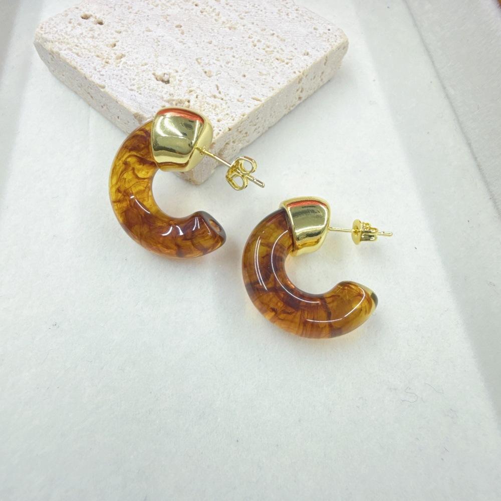 

Винтажные милые и крутые геометрические серьги-каффы из меди и пластика C-образной формы, неправильные серьги-капли в стиле Майяр, Фэн-шуй