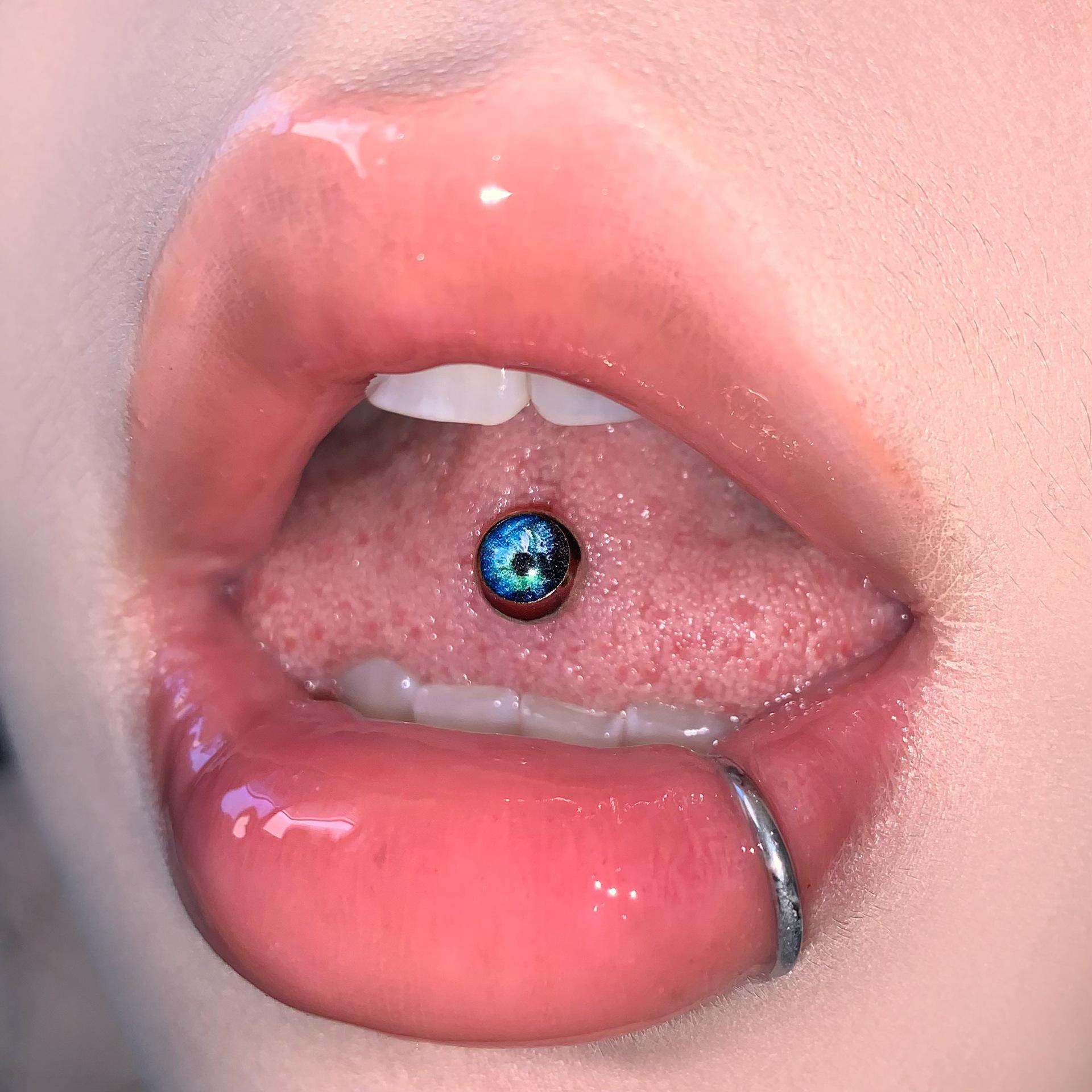 

Магическое титановое украшение для пирсинга языка «Звездное небо» Length 10mm, Thickness 1.6mm