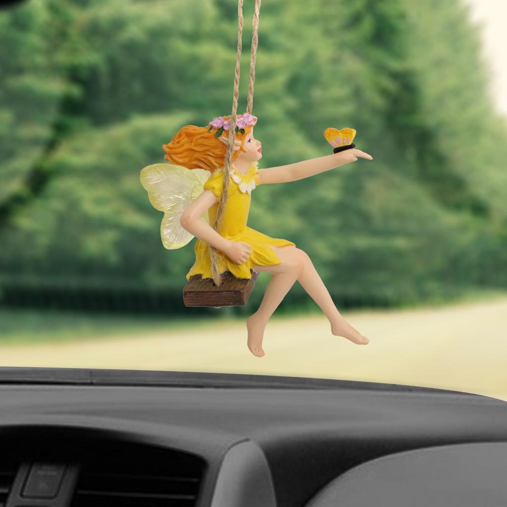 1 piece of swing flower fairy resin handicraft, garden decoration hanging piece, garden bonsai decoration hanging piece, home de