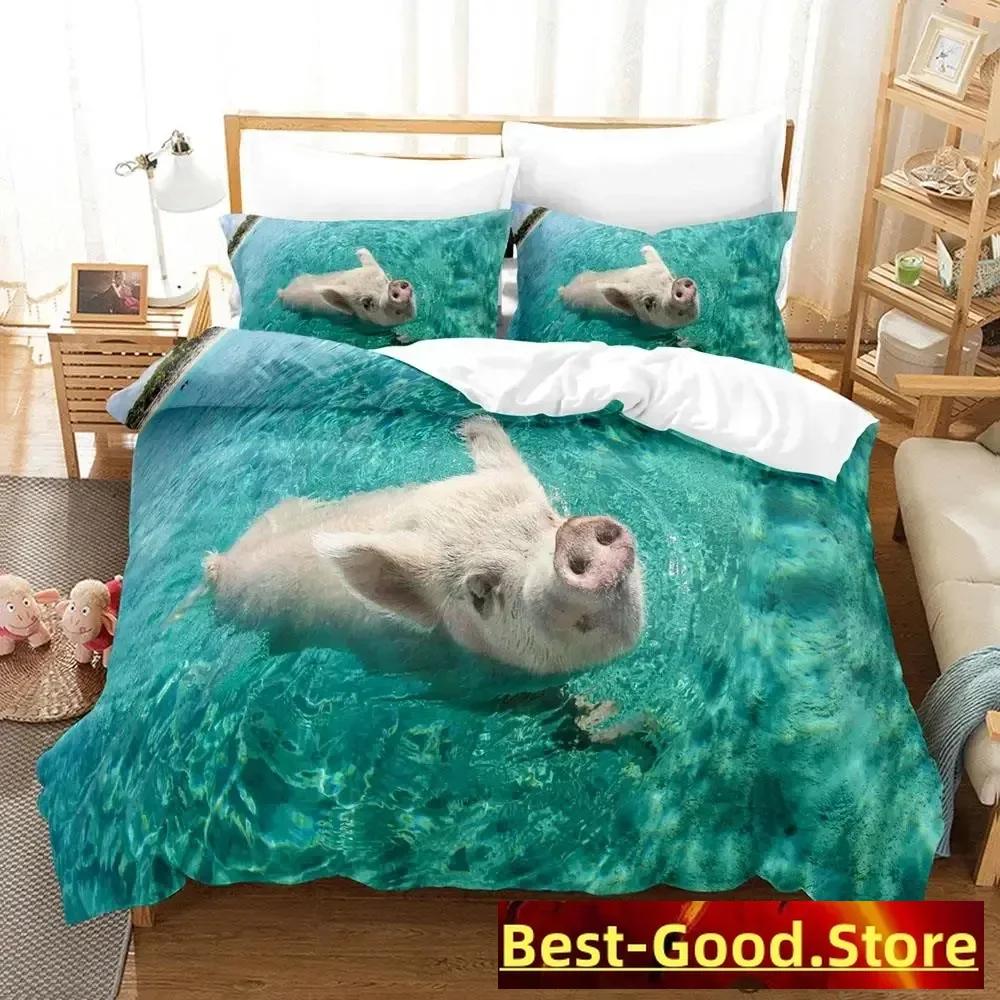 Pink Pig Bedding Set Single Twin Full Queen King Size Bed Set Aldult Kid Bedroom Duvetcover Sets Anime Parure De Lit Bed