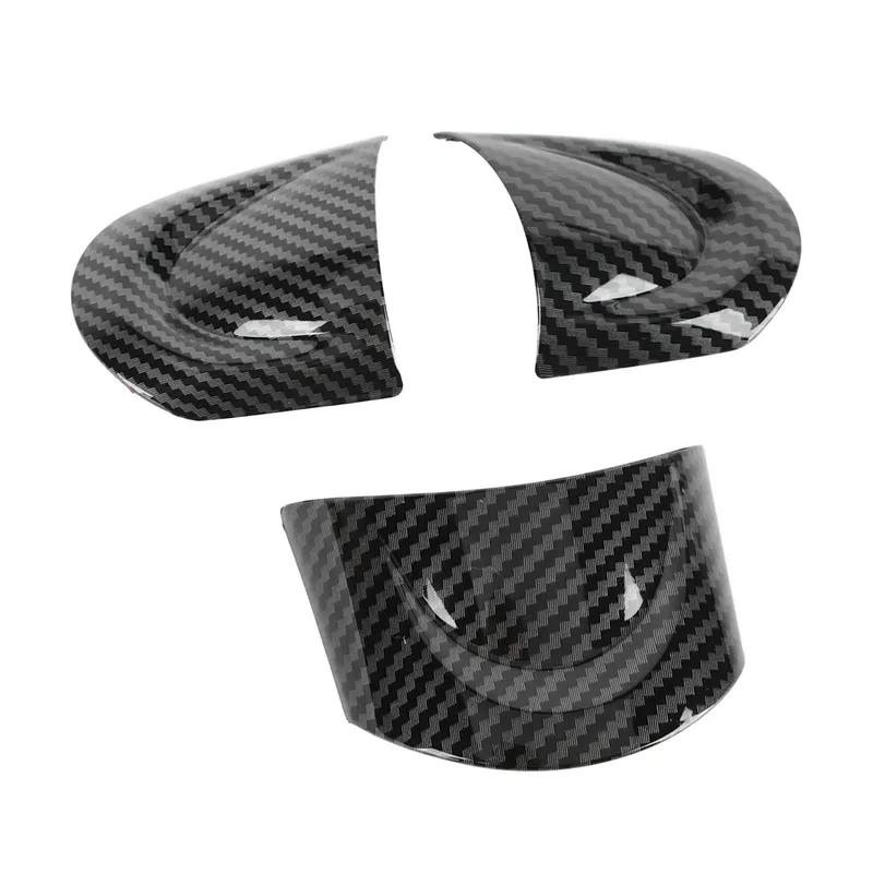 3Pcs/Set Car Steering Wheel Trim Carbon Fiber Look Interior Cover Sticker for Mini Cooper R54 R56 Clubman R55 Crossover R60