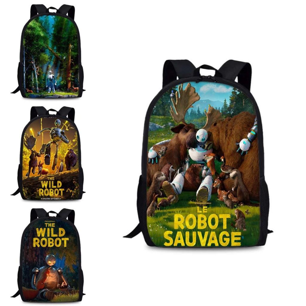 Large Capacity Wild Robot 15 Inch Backpack For Students And Children In Versatile Colors