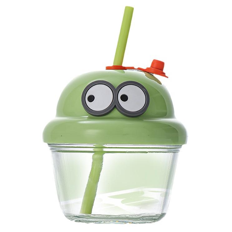 Influencer Mini Dun Dun Straw Cup - Cute, Stylish, High-Value Ins Style Small Glass Cup with Lid