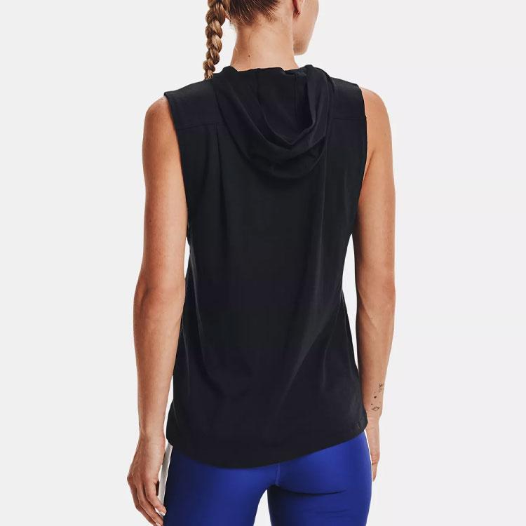 Under Armour Project Rock Johnson Printed Loose Training Hoodie Women Hoodies Black 1366003-001