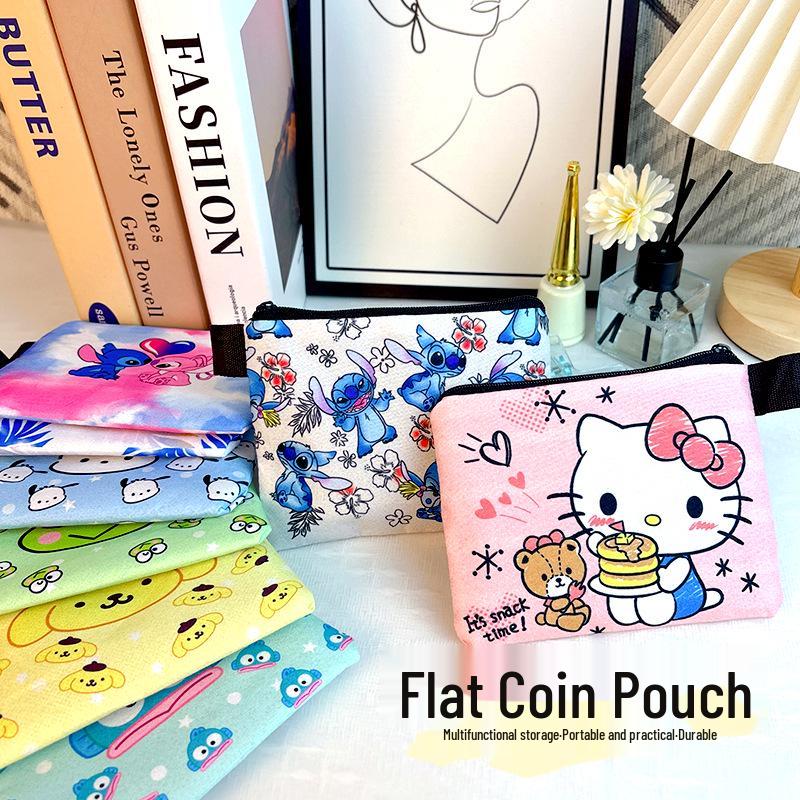 Cartoon Oxford Cloth Coin and Card Holder with Multiple Patterns