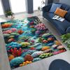 Underwater World Sea Dolphin Turtle Coral Rug for Bedroom Living Room Sofa Home Doormat Decor,Kids Non-slip Floor Mat