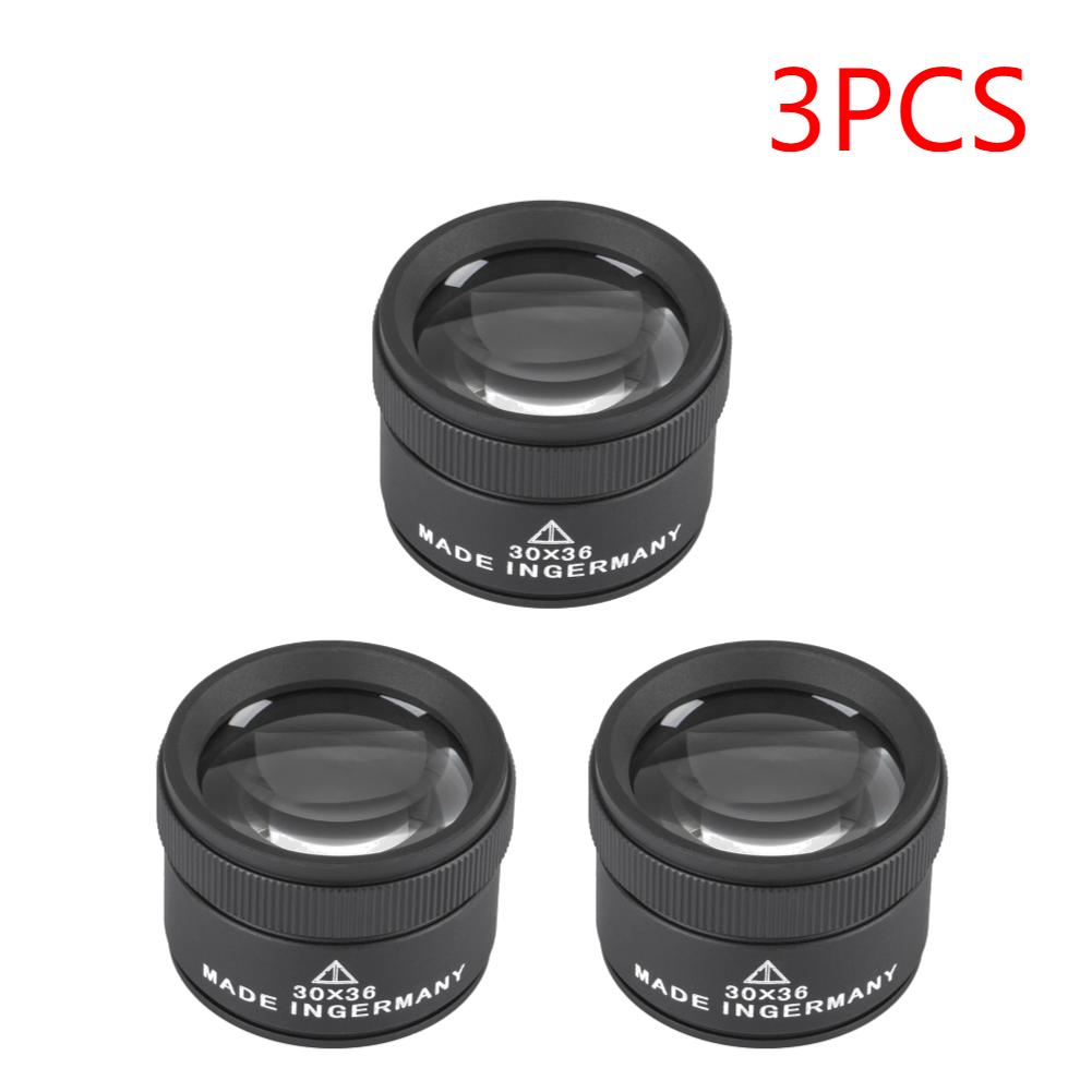 1-3PCS 30X Magnifying Glass K9 Optical Lens Monocle Magnifier Optical Glass Lens Loupe Magnifier for Coin Stamps Jewelry Loupe