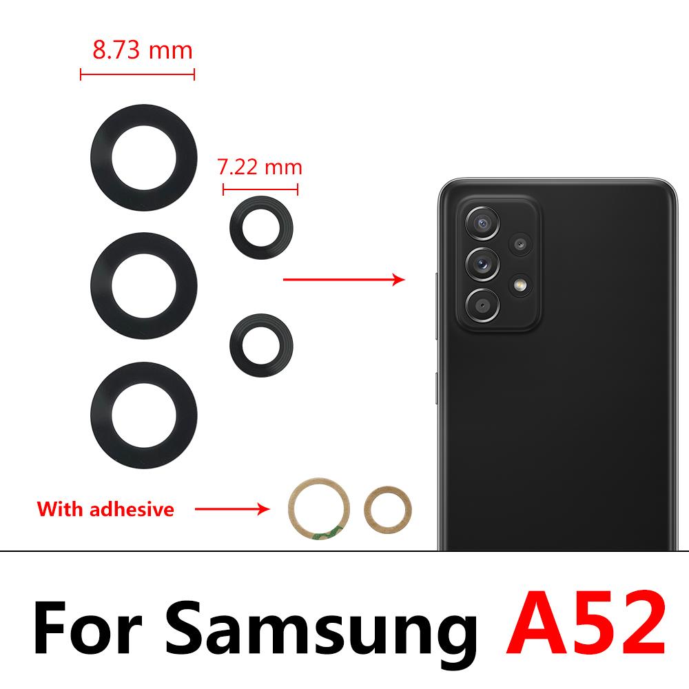 5Pcs,For Samsung A03 Core A33 A53 A73 A32 A52 A72 A82 S21 S22 Plus S21 Ultra FE Rear Back Camera Glass Lens With Glue Adhesive