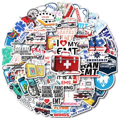 50 Medical Theme Waterproof Decorative Stickers DIY Mobile Phone Case Skateboard Refrigerator Stickers