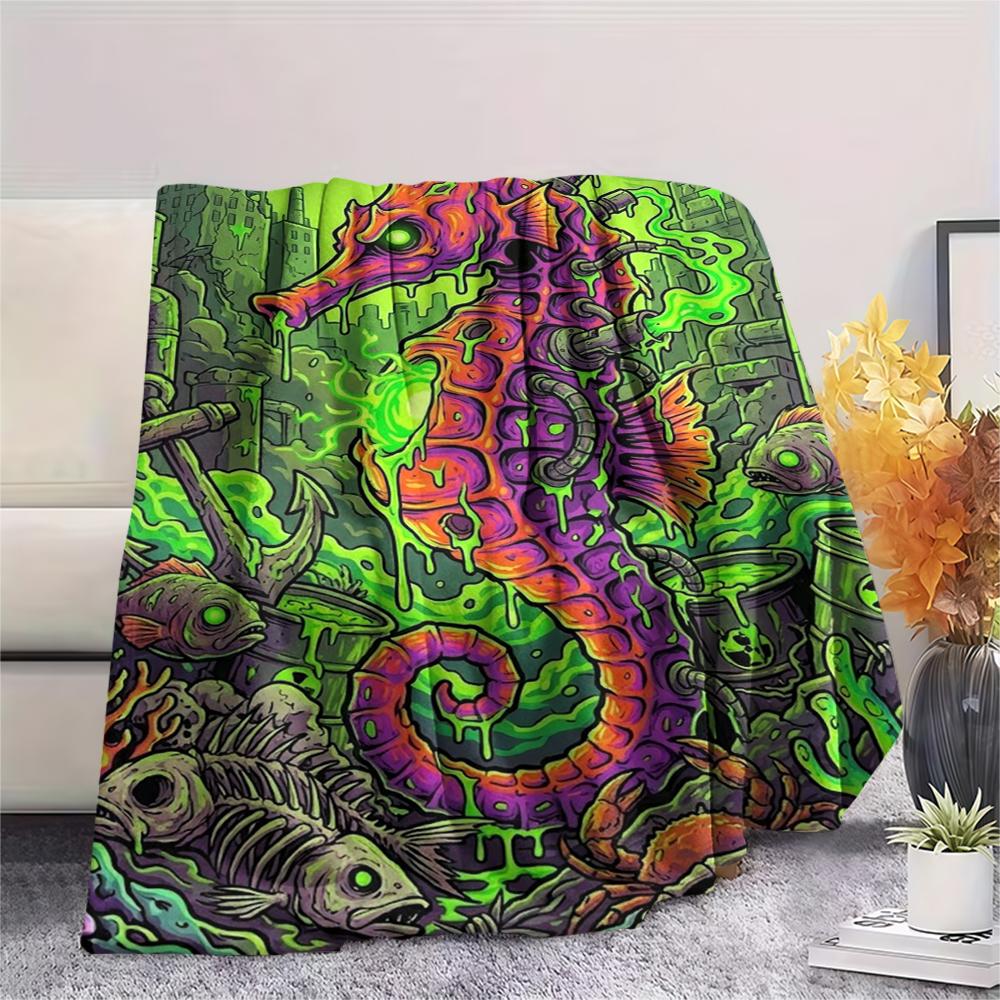 Corrosive marine organisms Print Flannel Blanket,High quality Comfortable for All Seasons,Home Decor,Warmth and Comfort,Perfect for Christmas Gifts