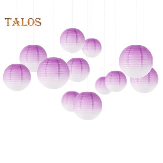 Paper Lantern Gradient Color Summer Party Wedding Lantern Decorative Light Indoor Outdoor Festive Atmosphere Decor
