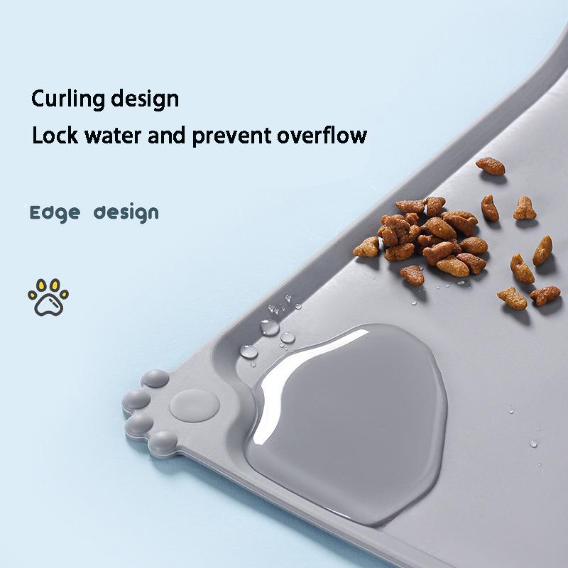 Tapete impermeável para animais de estimação, cão, gato, cor sólida, silicone, almofada para comida de animais de estimação, tigela para beber, tapete para alimentação de cães, fácil de lavar