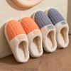 Fleece warm thick-soled cotton slippers home slippers autumn and winter couple cotton mop fleece silent non-slip shoes