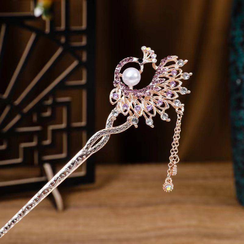 Women's 2026 Spring/Summer Chinese Tassel Alloy Hairpin - Qipao Hair Accessories