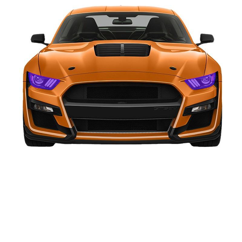 Ford Chevrolet GT500 TPU Light-Controlled Color-Changing Protective Film: White to Purple/Black.