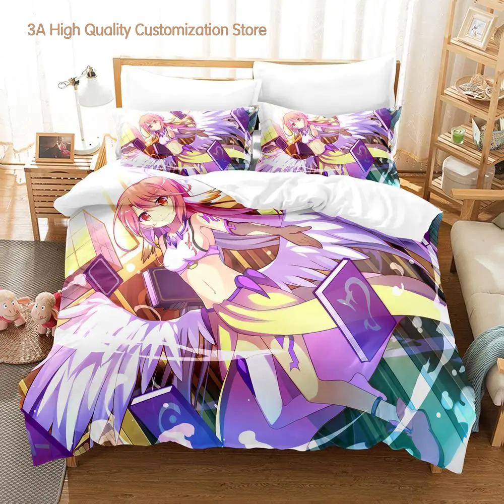 Comforter No Game No Life Bedding Set Cartoon Anime Three-Piece Set Adult Boys Bedroom S 3D Kawaii Girl