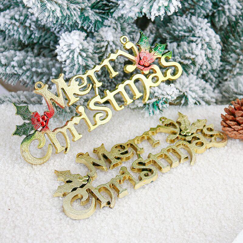 3D English Letter Christmas Tree Sign, 14-60cm Decorative Pendant