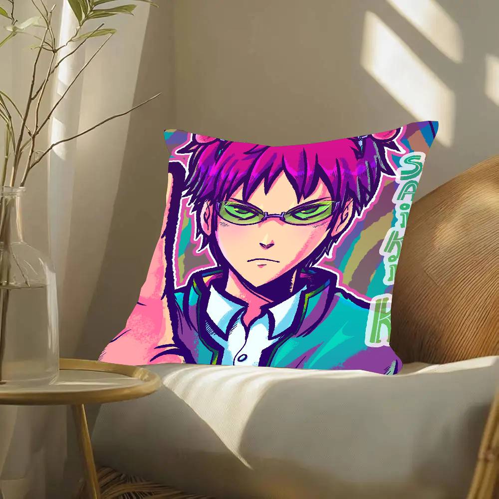 The Disastrous Life Of S-Saiki K Anime Pillow Case Fashion Square Pillowcase Bedroom Sofa Room Ins Decoration Leisure