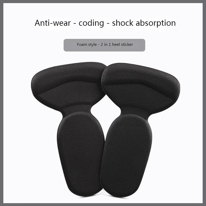 T Shape Sponge Heel Stickers Shoe Cushion Heel Protector for Shoes High Heels Inserts Heel Pads Shoe Adjuster Women Half Insoles