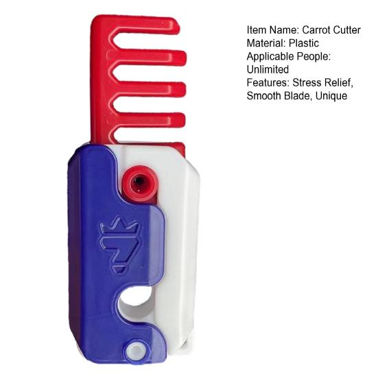 3D Fidget Cutter Toy Stress Relief Smooth Blade Hidden Scabbard Cool Functional Carrot Cutter