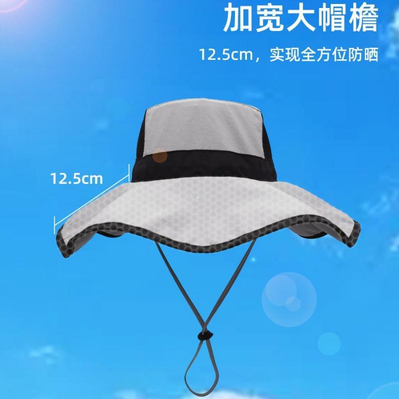 Hat women's summer sun protection visor sun hat outdoors cycling big eaves hat bucket hat neck protector folding hat