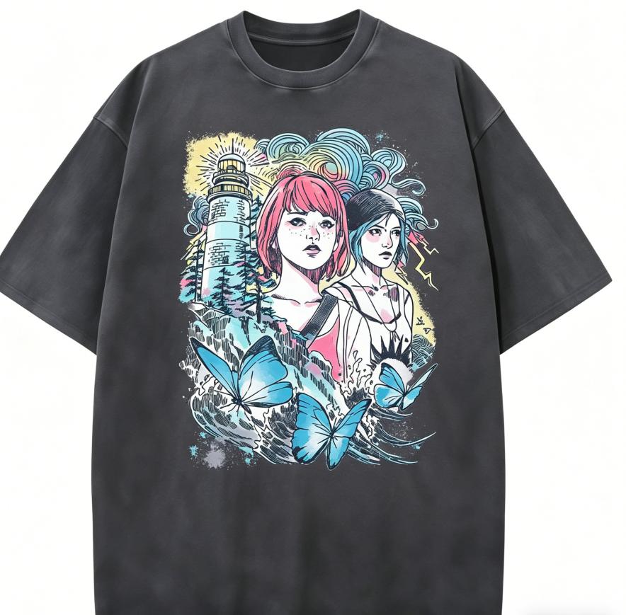 Life is Strange Anime Lover Washed T-shirt Year round clothing high quality personality Clothes Plus Size Unisex New Model Couples tee