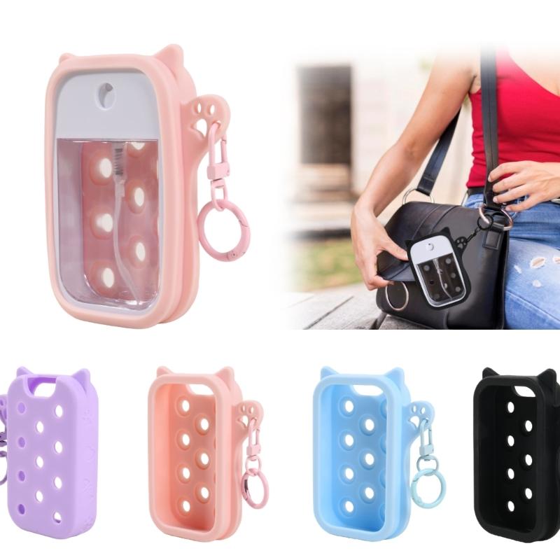 Universal Silicone Sleeve for Power Mist & Glow Mist Bottles Quick Install with Portable Hook Design Easy To Carry