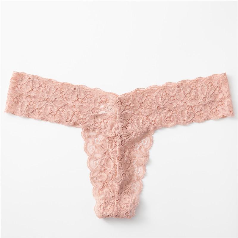 

Женское сексуальное кружевное нижнее белье стринги из чистого хлопка с низкой посадкой трусики с талией 3XL розовый