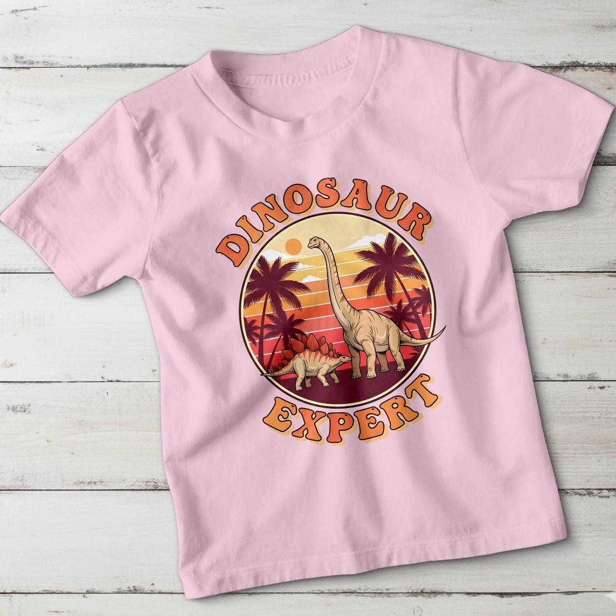 

Dinosaur Expert Dinosaurs Kids T-Shirt Boys Girls Retro Animal Tee 140