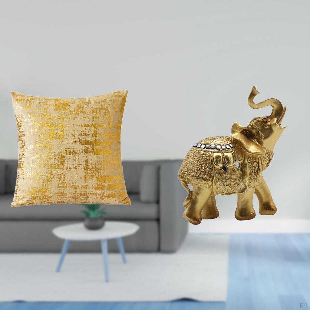 Elegant Elephant Cushion Cover Sculpture for Living Room Office Dorm Car Decorative Figurine Resin