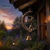 Ornamenti da Giardino a Forma di Luna Crescente Campanella a Vento da Strega, Gotico con Gatto Nero Campanella da Appendere, Decorazione Spirituale per Donne Portico Patio Balcone Mistico