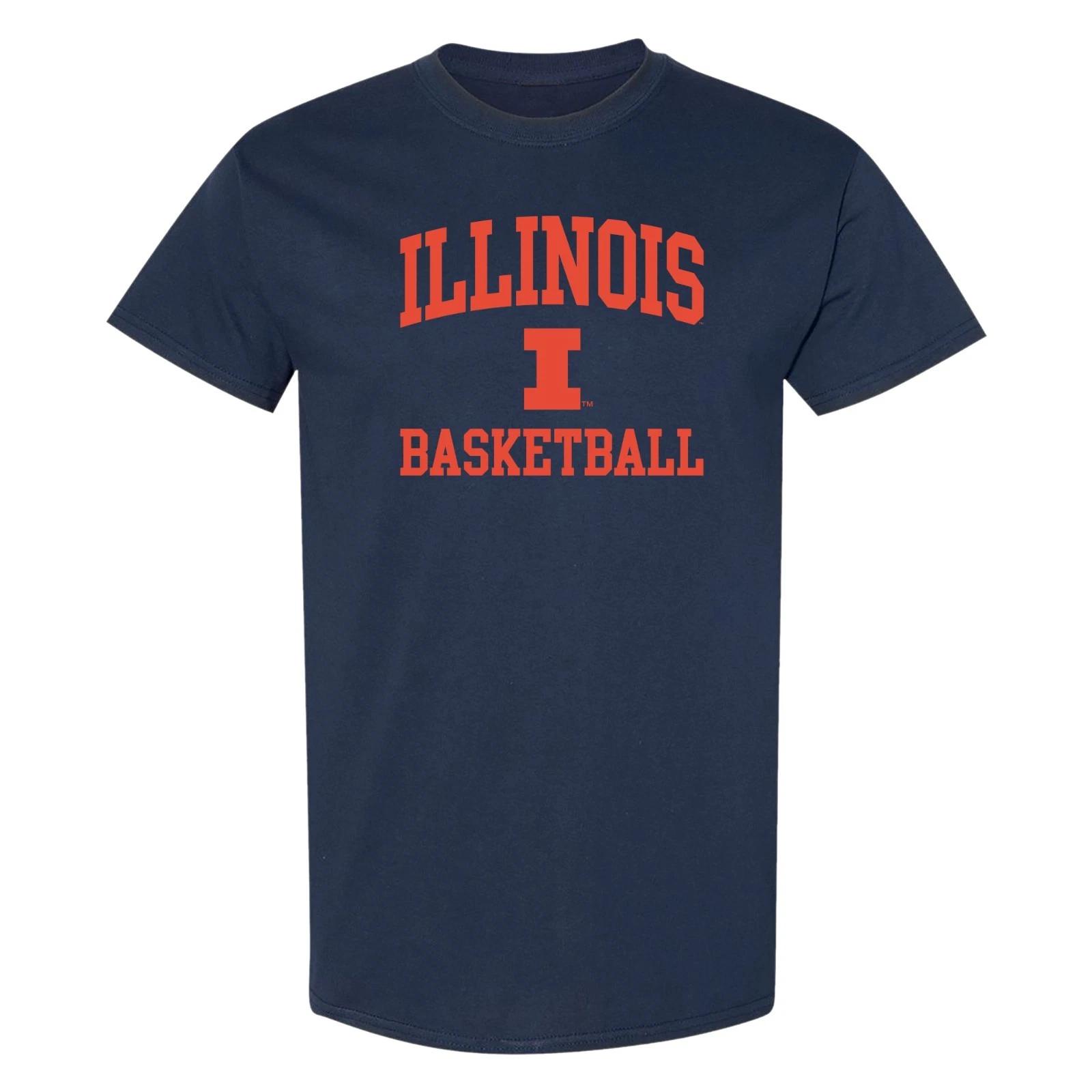 Illinois Arch Logo Basketball T-Shirt - Navy 4XL