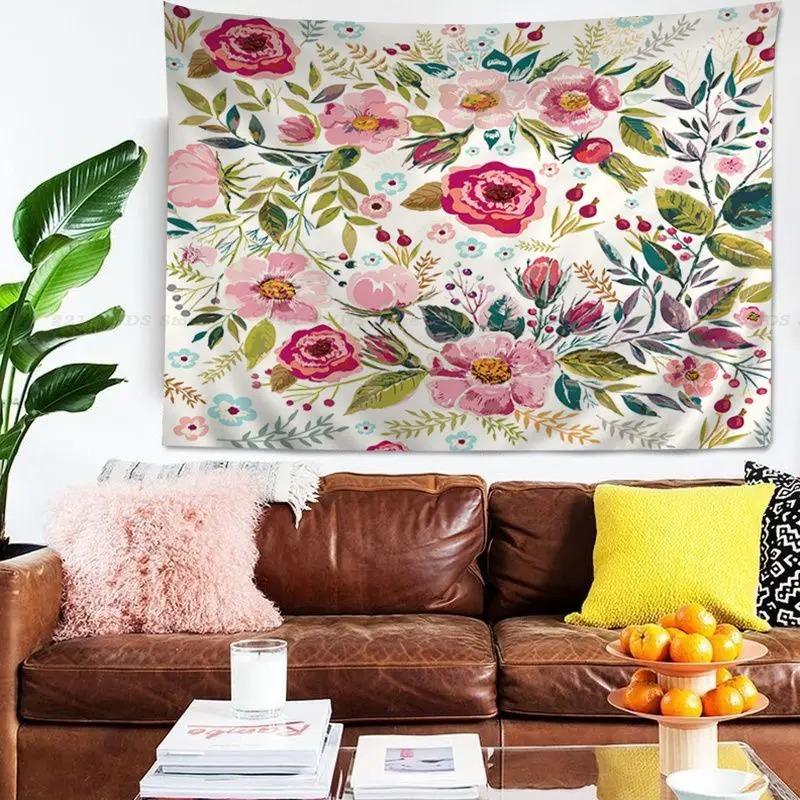 Office Living Room Tapestry Tropical Leaves Flower Wall Tapestry Home Wall Decoration Tapestry