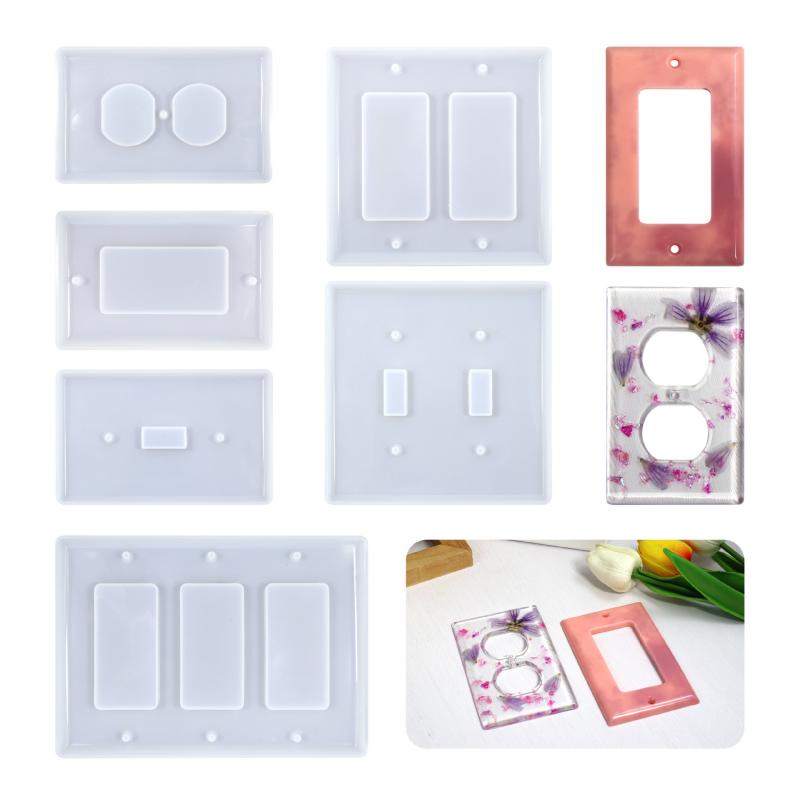 6pcs Switch Socket Silicone Resin Mold Suitable For Irregularly Shaped Handicrafts and Home Decoration of Light Switches