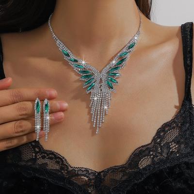 Brautaccessoires Halskette Ohrringe Schmuckset Bankettkleid Set Kette Vielseitig Temperamentvolle Accessoires