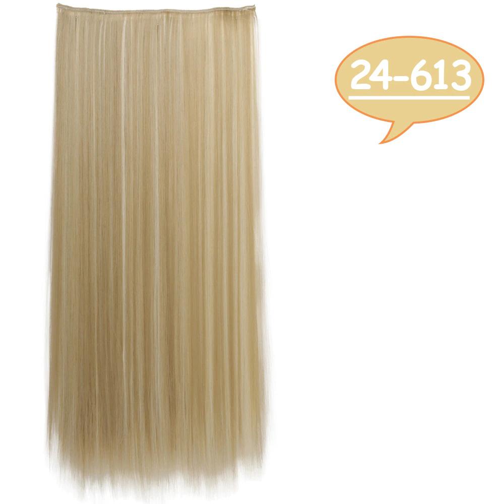 MISS WIG Lange bølgete frisyrer Syntetisk 5 Clip In Hair Extension 22 Tommer/32 Tommer Varmebestandige hårstykker Brun Svart
