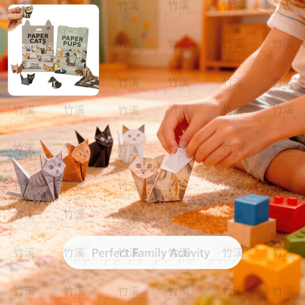 Yetişkinler ve Çocuklar İçin Kendin Yap Origami Kedi Kiti - Başlangıç Dostu Kağıt El Sanatları, Kedi Severler İçin Eğlenceli ve Rahatlatıcı Hediye