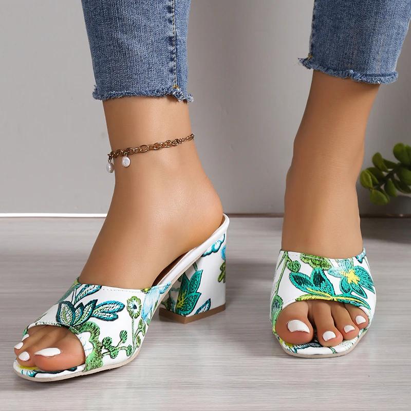 Fashion Summer 2024 New High-heeled One-line Fish Mouth Sandals Fashion Casual Wear Women Sandals Slippers Designer Sandals