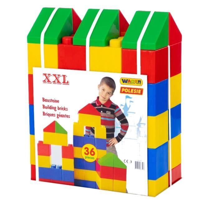 Jeu de blocs de construction - polesie - xxl - 36 éléments - multicolore - jaune