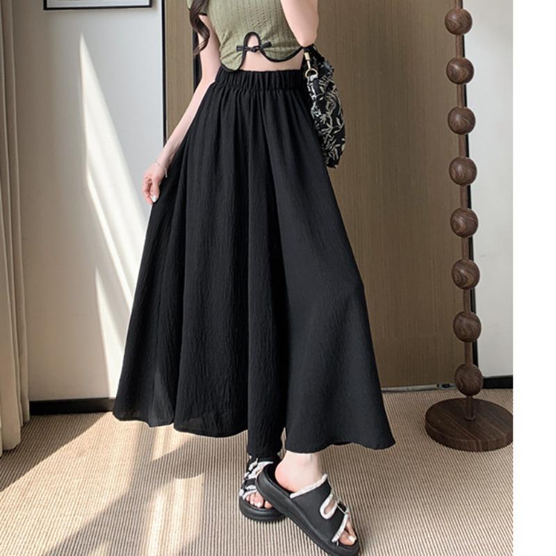 White Ice Silk Skirt Pants for Women In Spring and Summer Thin New High Waist Loose Drape and Casual Yamamoto Skirt Pants