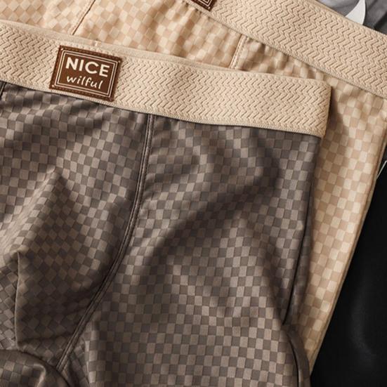 Men Boxer Underwear Elastic Mid-Waist Design Breathable Comfortable Shorts Briefs Letter Print U-Convex Panties