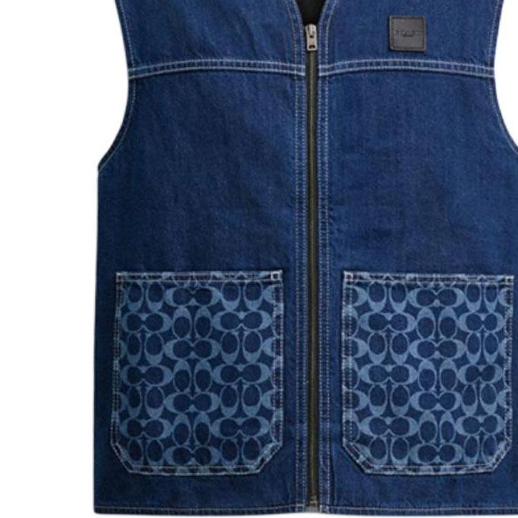 COACH SS25 Vest Men's Dark Color Washed CY415-COK