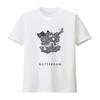 Rare Rotterdam Vintage Style Mens Oversize Leisure T Shirt Premium Quality with City Map Print Vintage Washed Comfortable