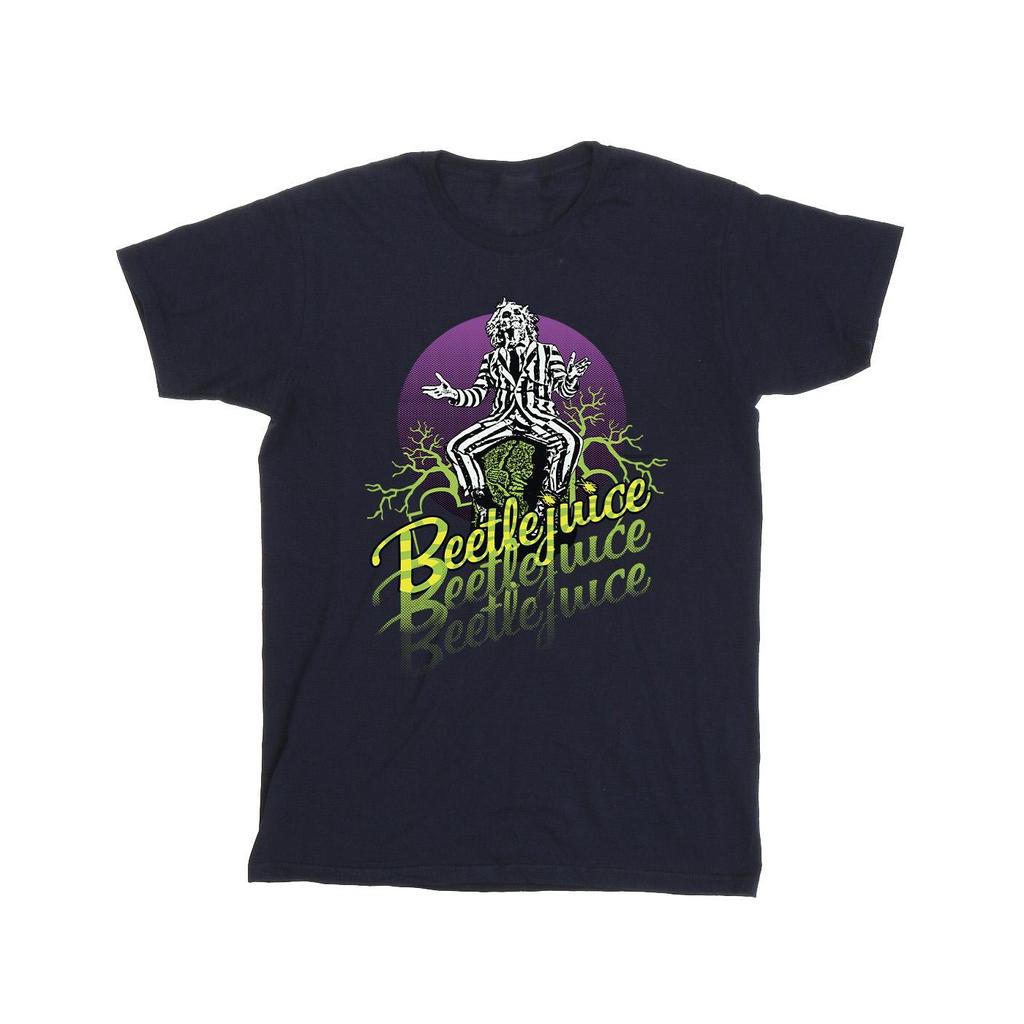 Beetlejuice Mens Purple Circle T-Shirt