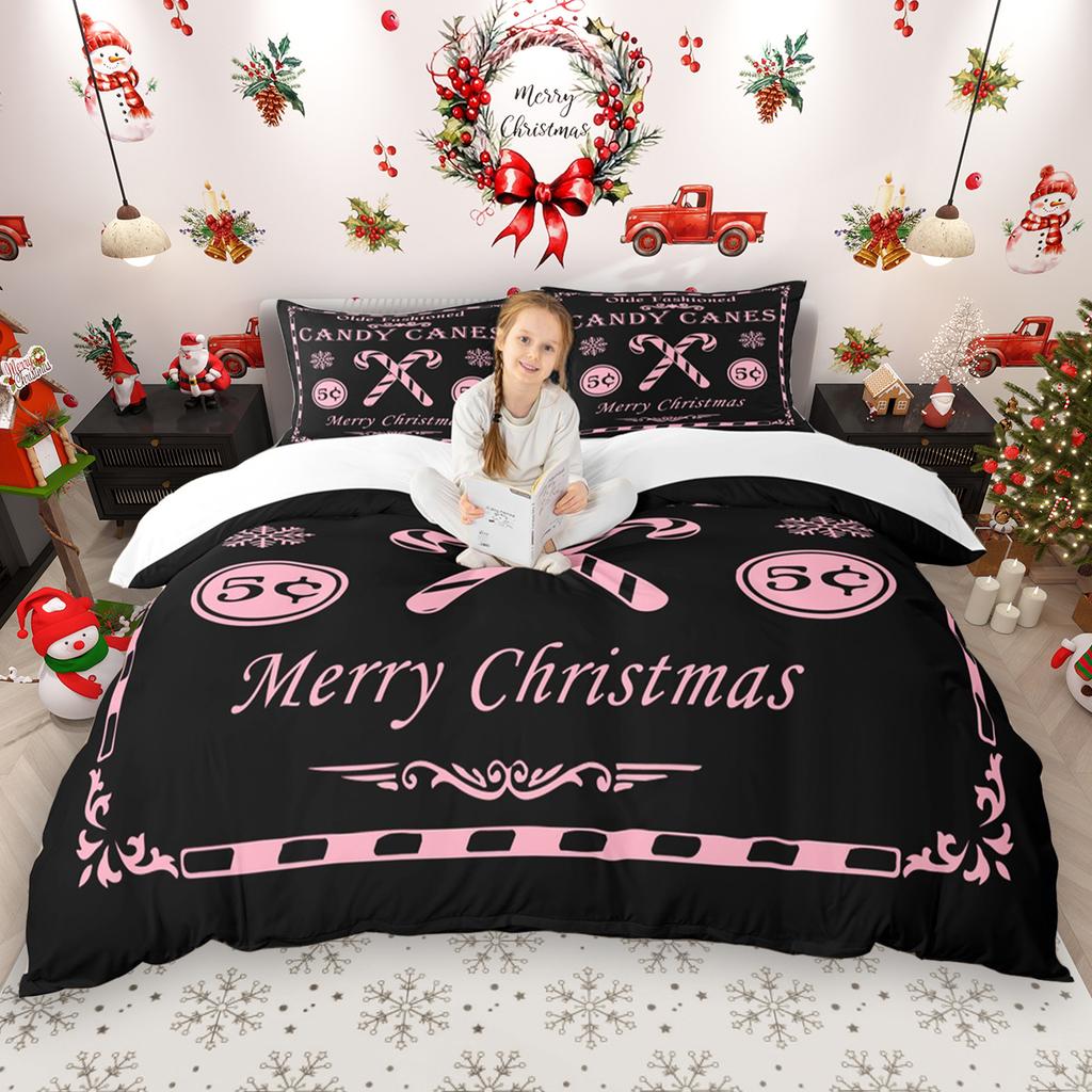 Comforter Homewish Girls Xmas Monogrammed 2Pcs/3Pcs Christmas Personalized Letter Bedding Happy New Year Gifts Bed Set