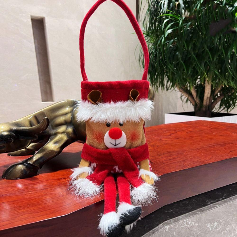 

Large Christmas Candy Bag Velvet Plush Christmas Tree Decor Party Favor Snowman Xmas Hanging Ornaments Holiday Decorations other