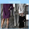 Sleeved Long Pullover Knitted Dress Sweater Jumper Women Stylish Casual Simple Casual