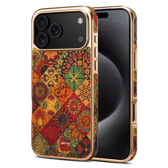 Denior Korkhülle für iPhone 17ProMax, Galvanisierte Schutzhülle mit Blumensprache für iPhone 17Air