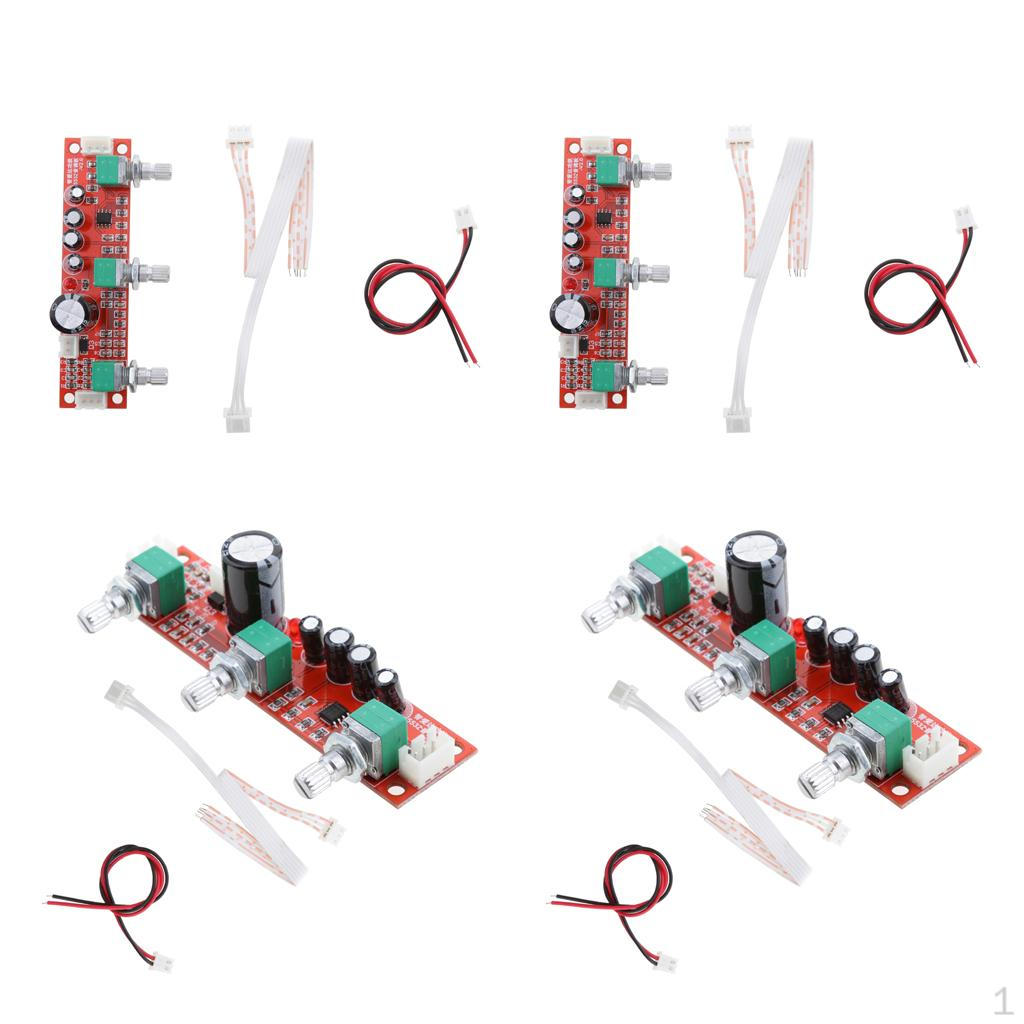 

4x предусилителя NE5532, регулятор громкости канала предусилителя