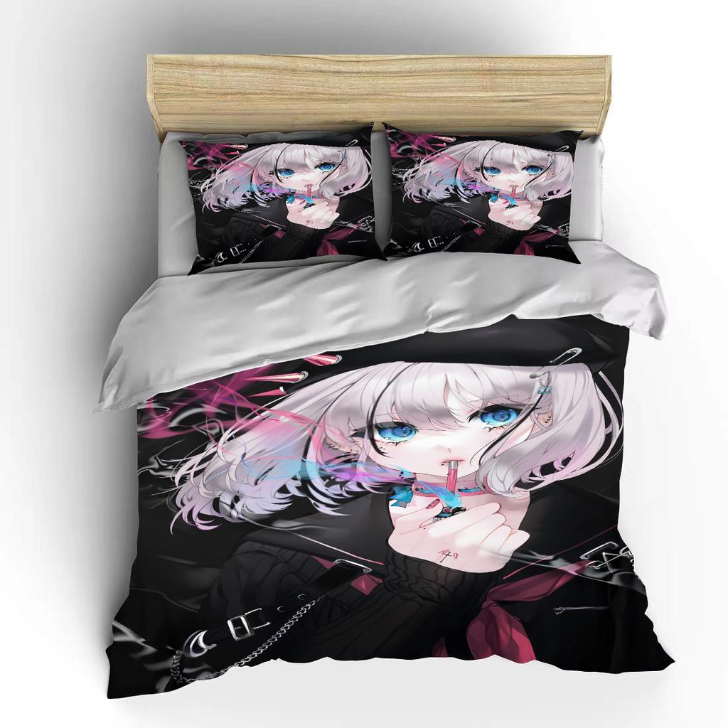 ese Anime Moe Double Bed Duvet Cover Bed European Bedding Collections Home Textiles Luxury Pillow Cases Bedroom Bedding Collections